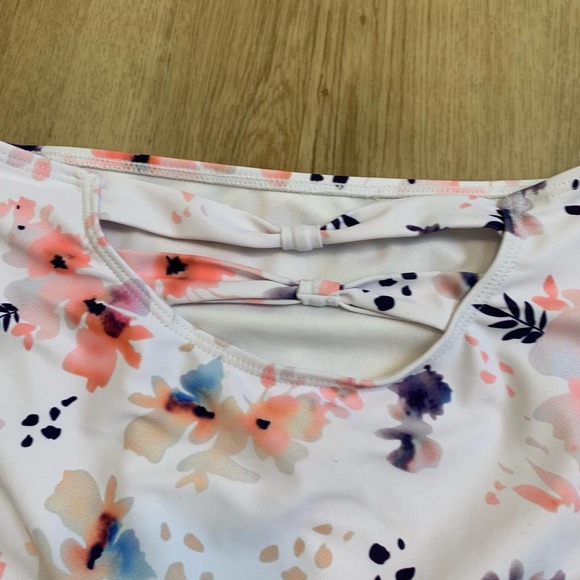 Womens Bikini Bottoms Size XS Floral White Pink Swim Summer Pool Beach Vacation - Picture 3 of 14